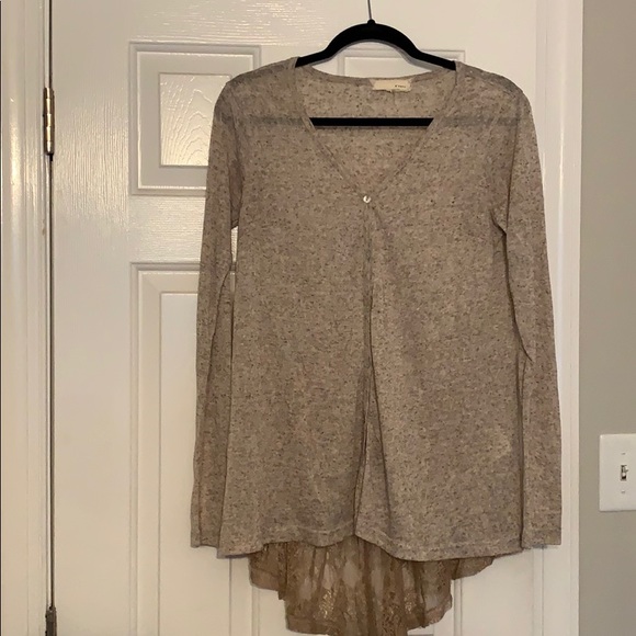 Tan Lace Back Shirt - Picture 1 of 2